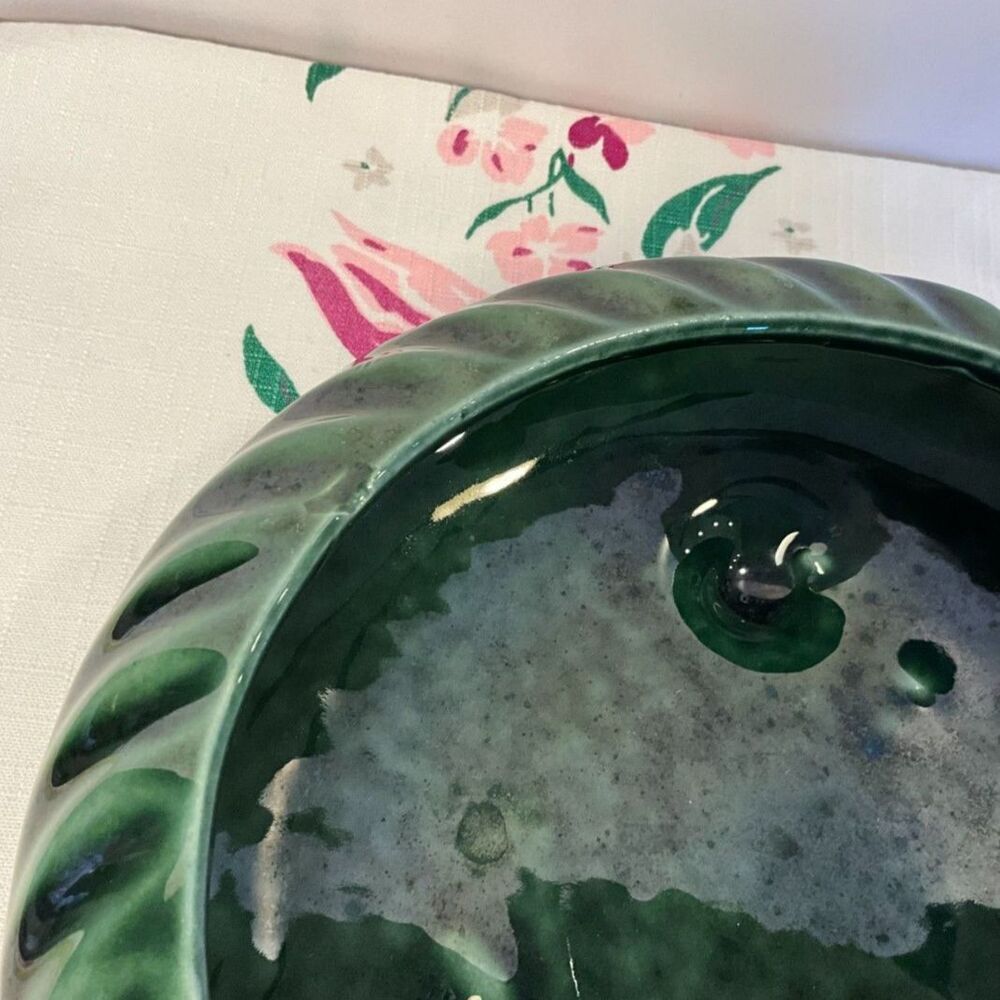Hull Pottery Planter F46 forest green glossy glaze vintage 50's planter - Picture 5 of 6